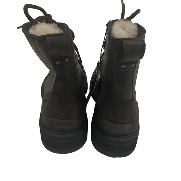 NWT Sorel Size 7 Lennox Lace Up Lamb Fur Brown Boots - Picture 5 of 9